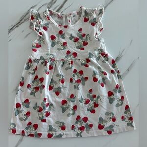 H&M Kids Dress with Strawberry Print - White and Red